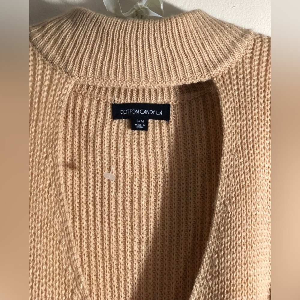 Cotton Candy LA Sleeveless Neutral Sweater w/Cutout Sides Sz. S/M! NWOT - Picture 6 of 6